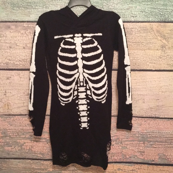 skeleton sweater dress